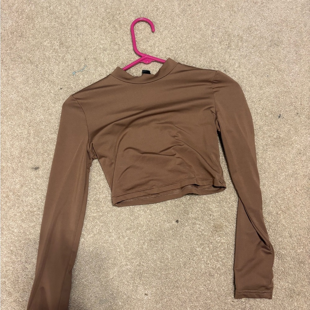 SHEIN Brown Long Sleeve Bodysuit